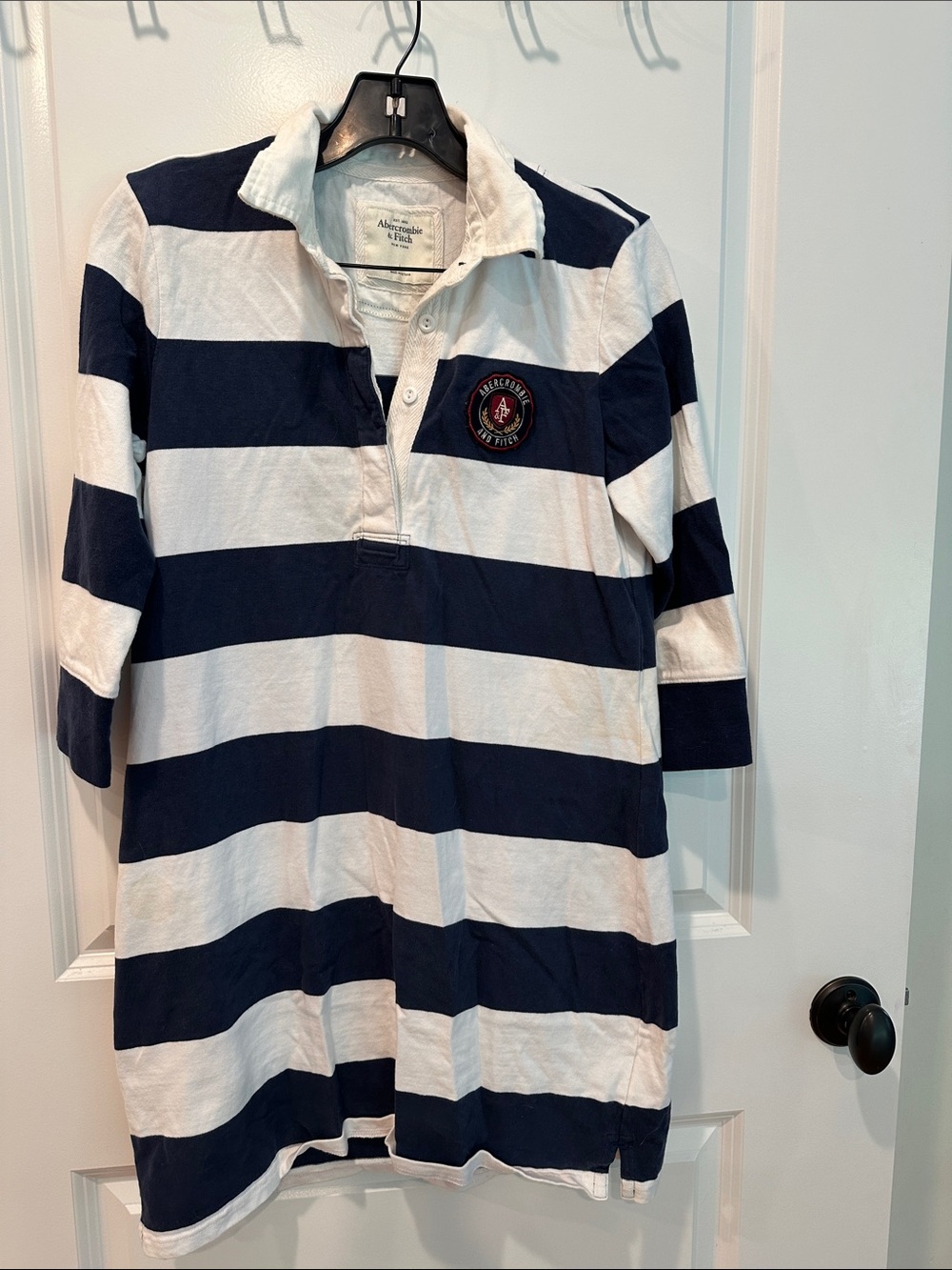 Abercrombie & Fitch Navy and White Striped Rugby Polo Dress